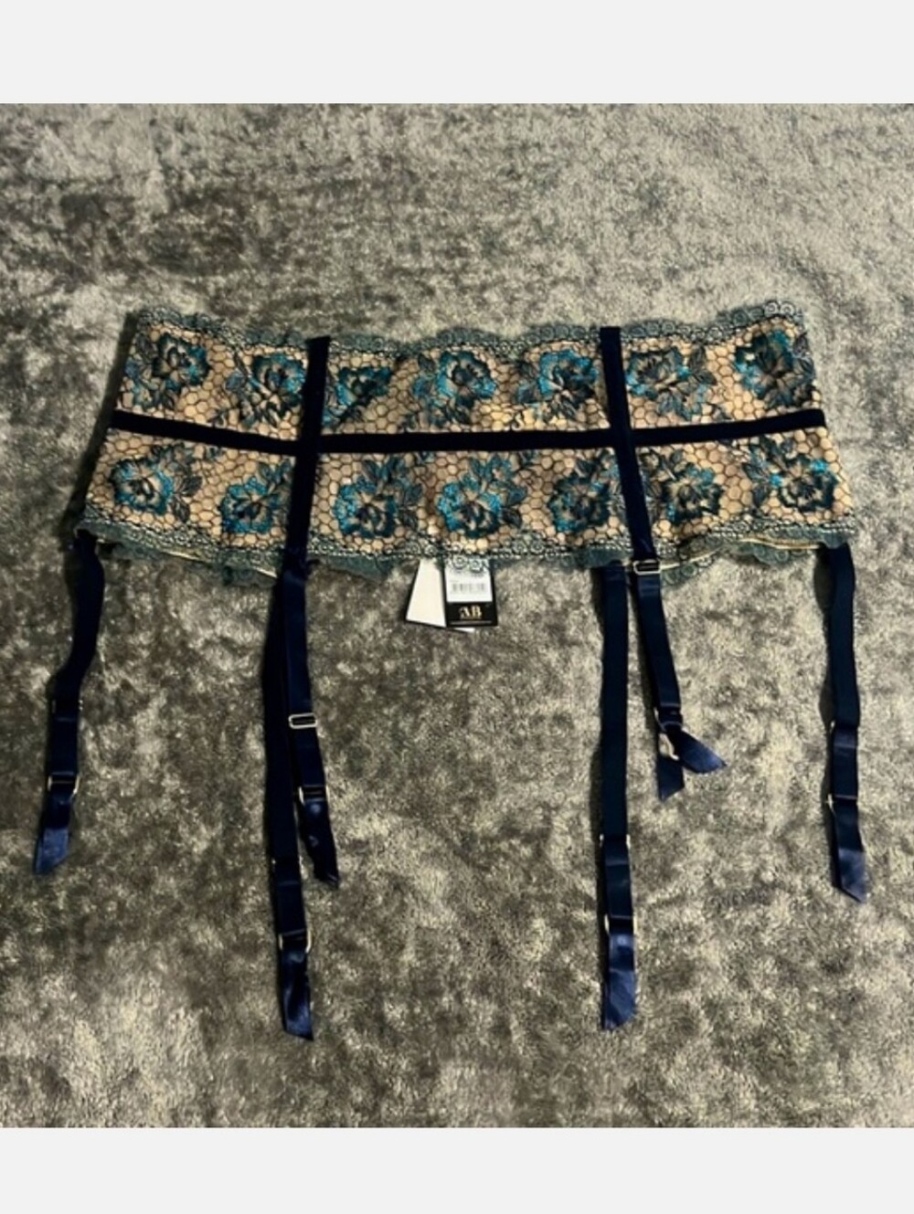 NWT Dita Von Teese Evelina Suspender Belt Navy Size 22 - Picture 8 of 11
